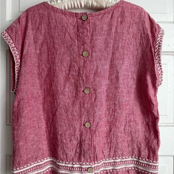 Sigrid Olsen Raspberry Linen Blouse - Picture 3 of 4